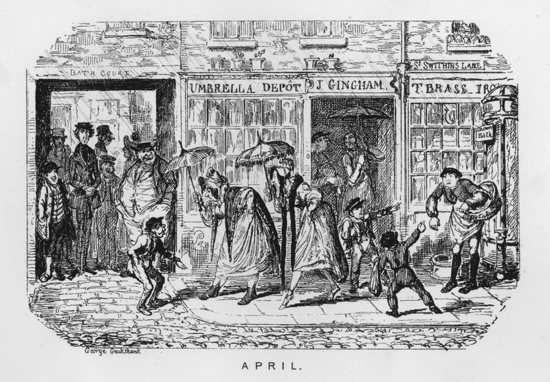 April (Stich) von George Cruikshank