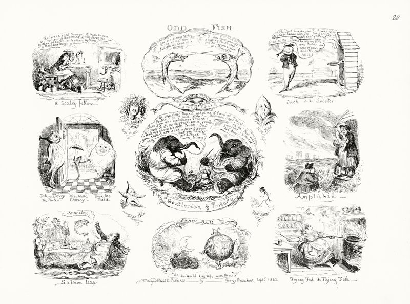 Seltsamer Fisch von George Cruikshank