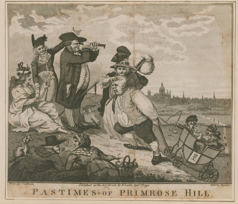 Zeitvertreib auf dem Primrose Hill von George Cruikshank