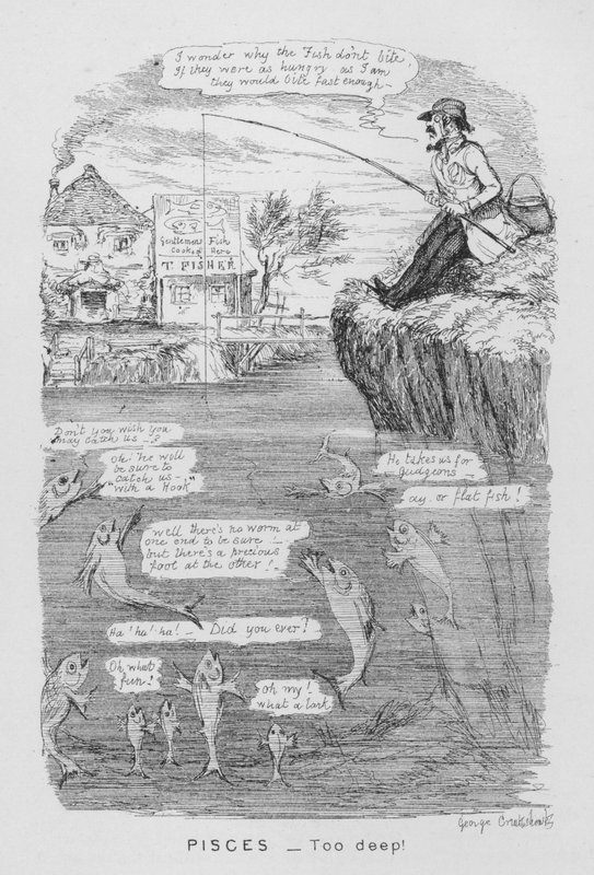 Fische, Zu tief! von George Cruikshank