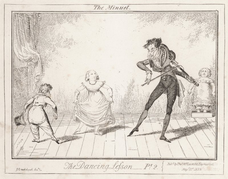 Die Tanzstunde: Das Menuett von George Cruikshank
