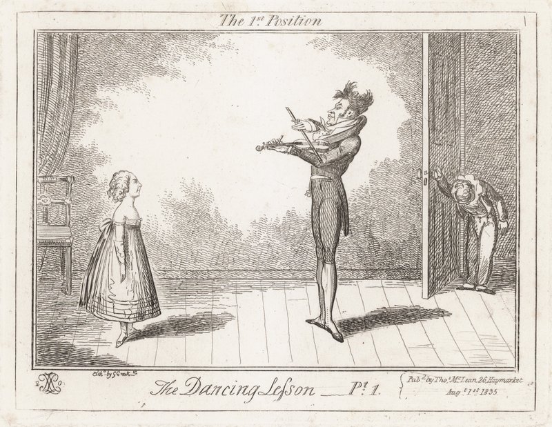 Die Tanzstunde: die erste Position von George Cruikshank