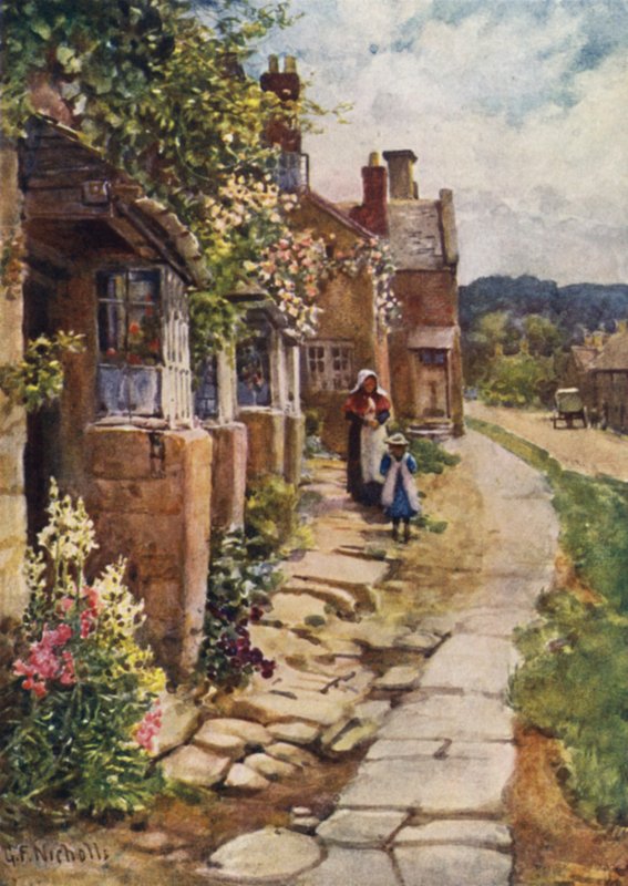 Alte Häuser, Broadway von George Franck Nicholls