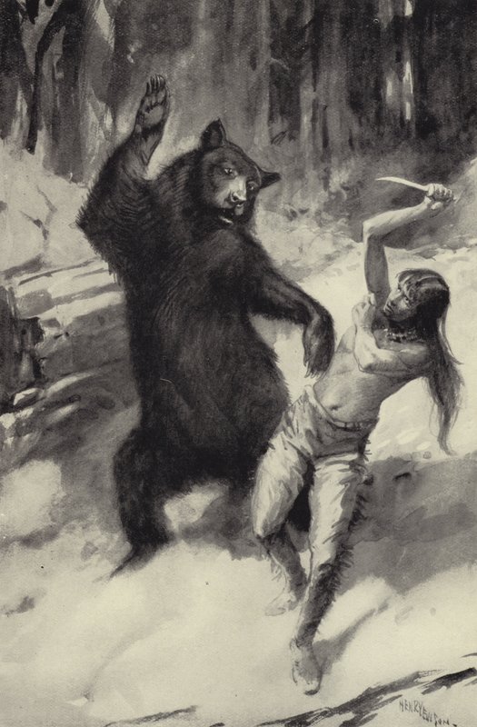 Scarfaces Kampf mit dem Bären von George Henry Evison