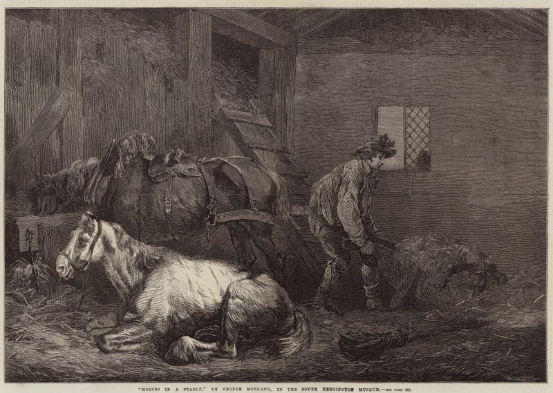 Pferde im Stall von George Morland