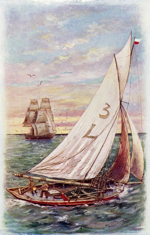 Ein Lotsenboot (Farblithografie) von George Washington Lambert