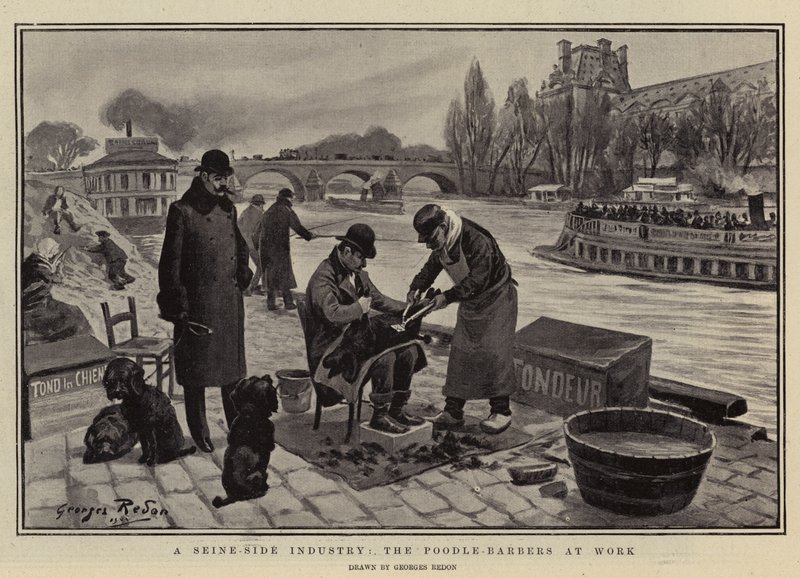 Eine Industrie an der Seine, die Pudel-Friseure bei der Arbeit von Georges Redon