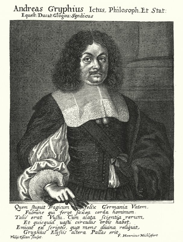 Andreas Gryphius, deutscher Dichter und Dramatiker (Gravur) von German School