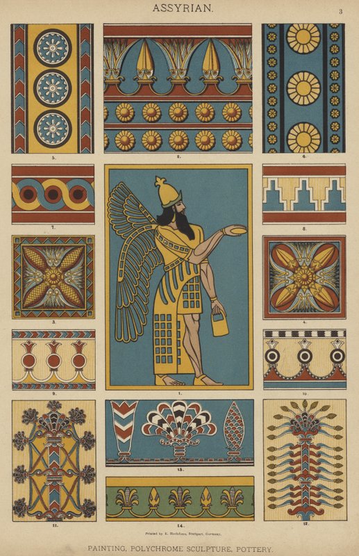 Assyrisch, Malerei, Polychrome Skulptur, Keramik von German School