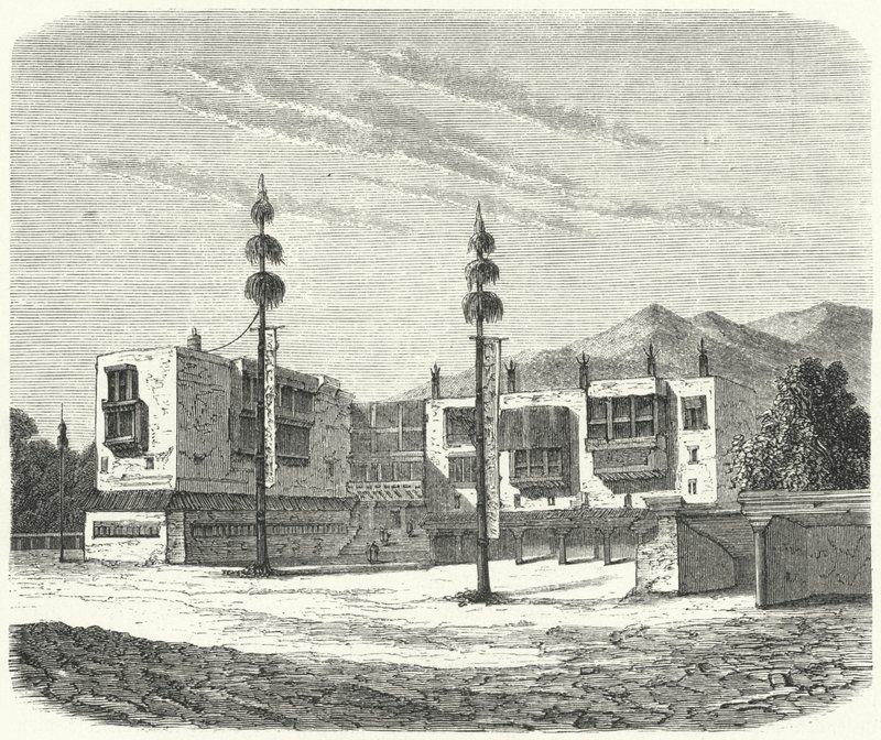 Buddhistisches Kloster in Tibet (Stich) von German School