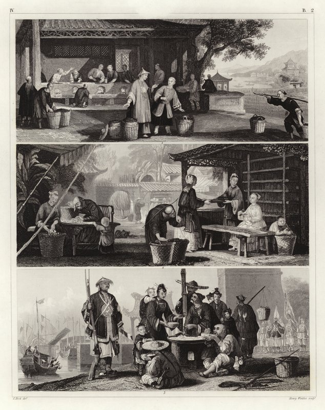 Chinesische Szenen (Gravur) von German School