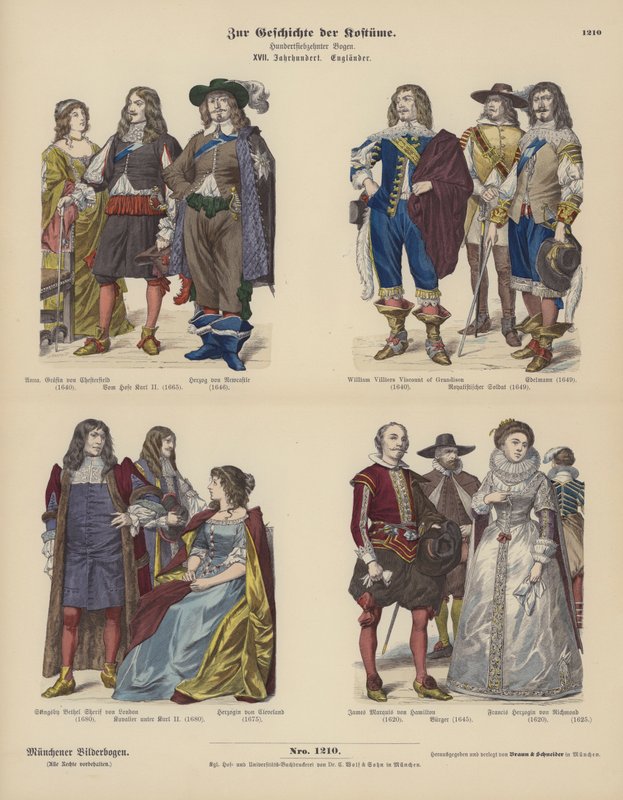 Kostüme des englischen Adels von German School
