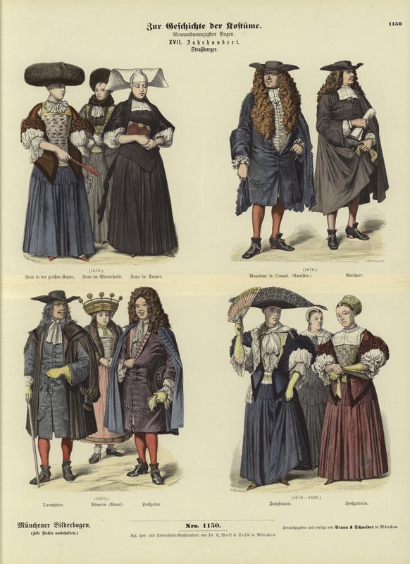 Kostüme von Straßburg, 17. Jahrhundert von German School
