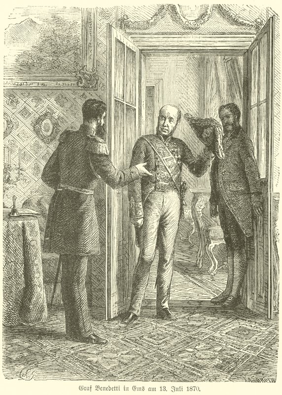 Graf Benedetti in Ems, 13. Juli 1870 von German School