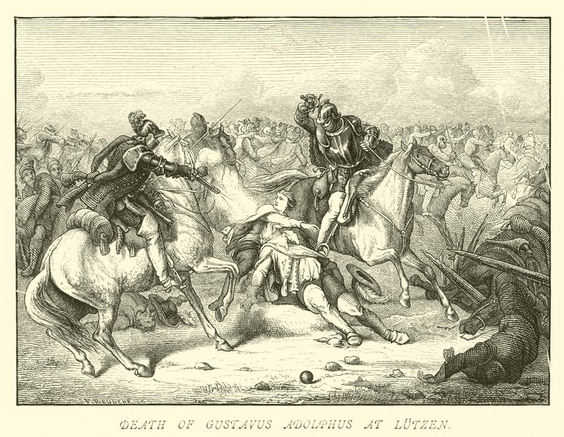 Tod von Gustav Adolf bei Lützen von German School