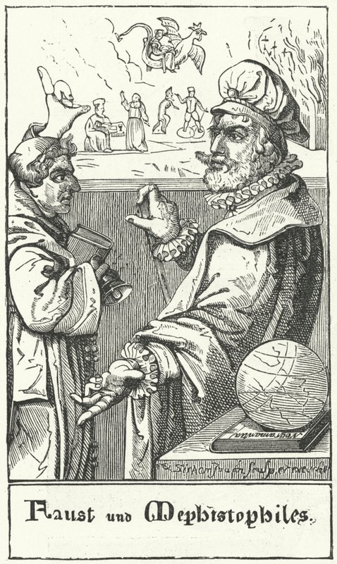 Faust und Mephistopheles (Stich) von German School