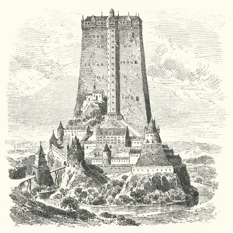 Burg Fleckenstein, Elsass (Stich) von German School