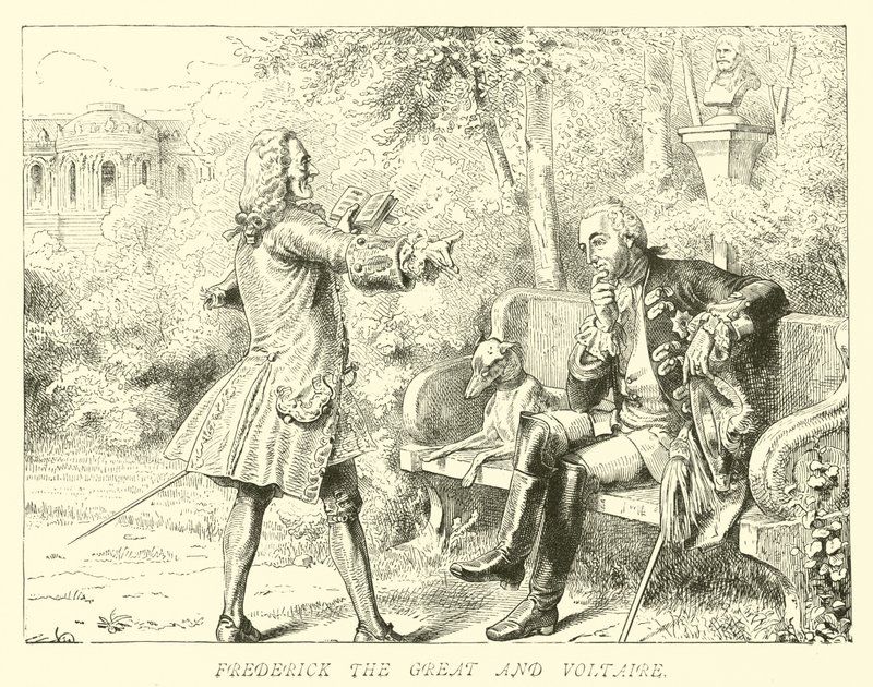 Friedrich der Große und Voltaire von German School