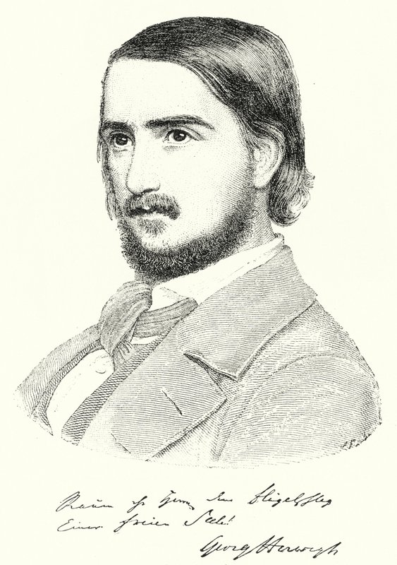 Georg Herwegh, deutscher Dichter (Gravur) von German School