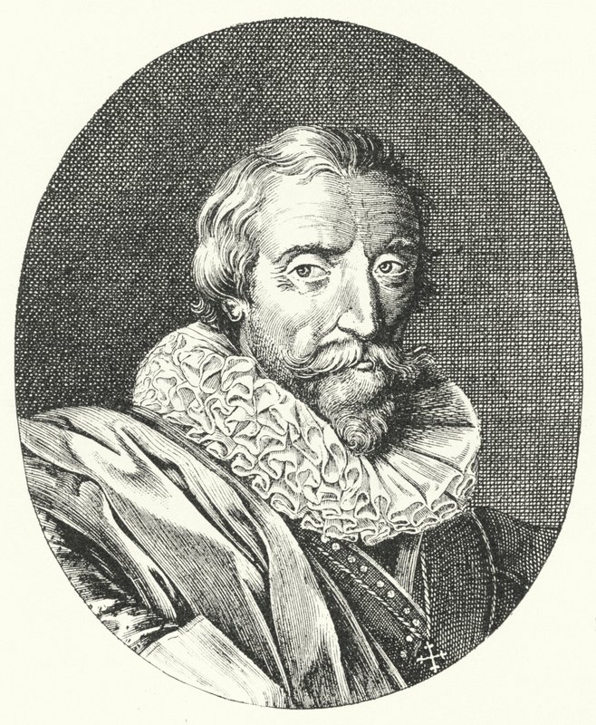 Giambattista Marino, italienischer Dichter (Stich) von German School