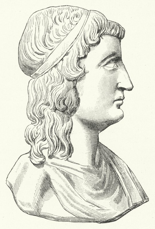 Kopf des römischen Philosophen Apuleius (Stich) von German School