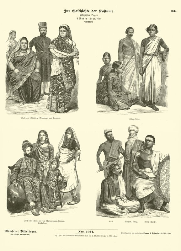 Indische Kostüme, spätes 19. Jahrhundert von German School
