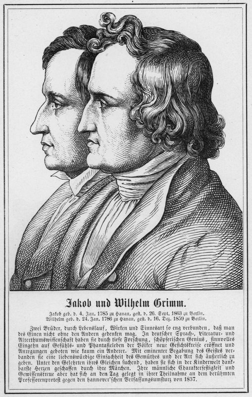 Jacob und Wilhelm Grimm (Stich) von German School