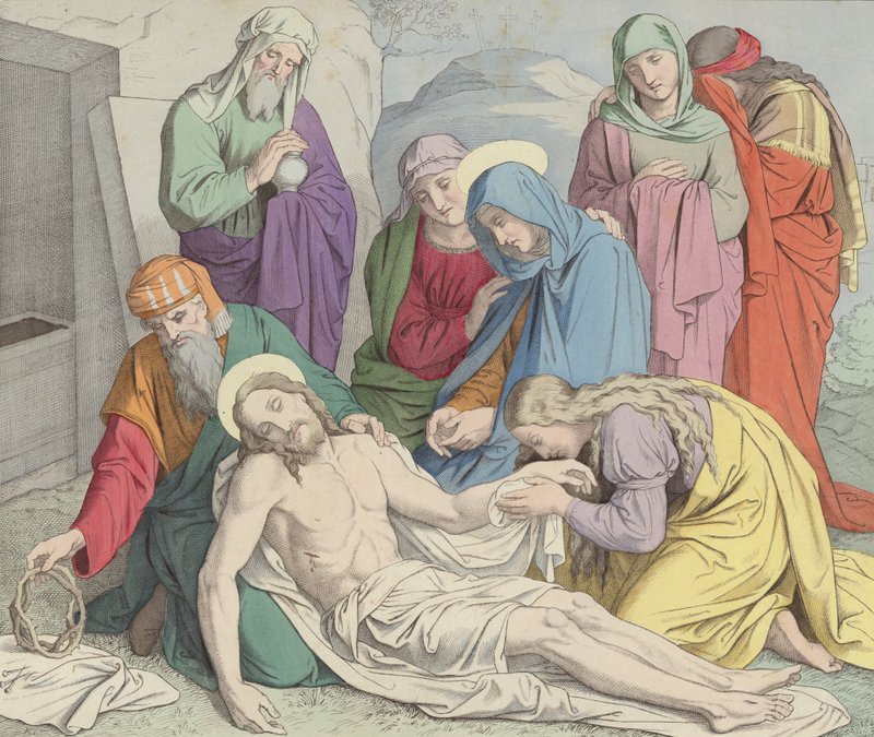 Jesus wird ins Grab gelegt von German School