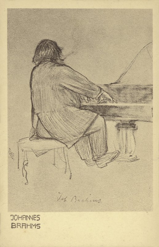 Johannes Brahms am Klavier von German School