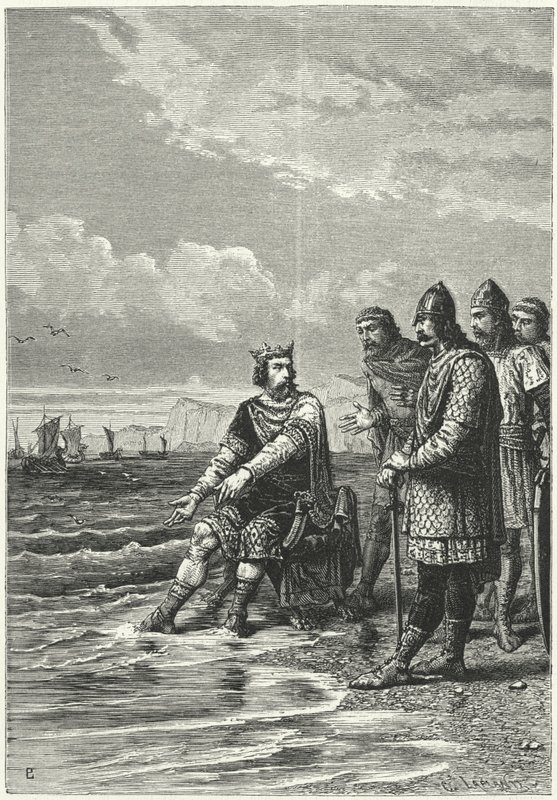 König Knut und die Wellen (Stich) von German School