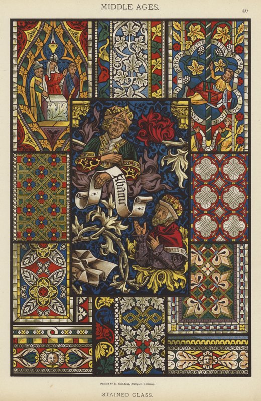 Mittelalter, Buntglas von German School