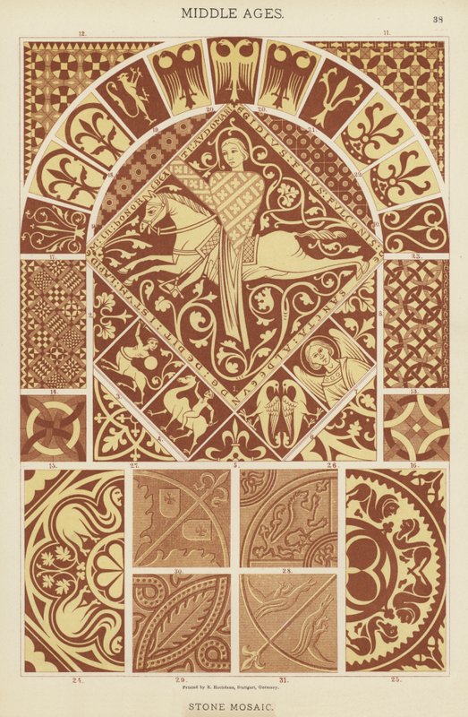 Mittelalter, Steinmosaik von German School