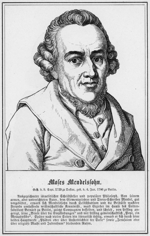Moses Mendelssohn (Gravur) von German School