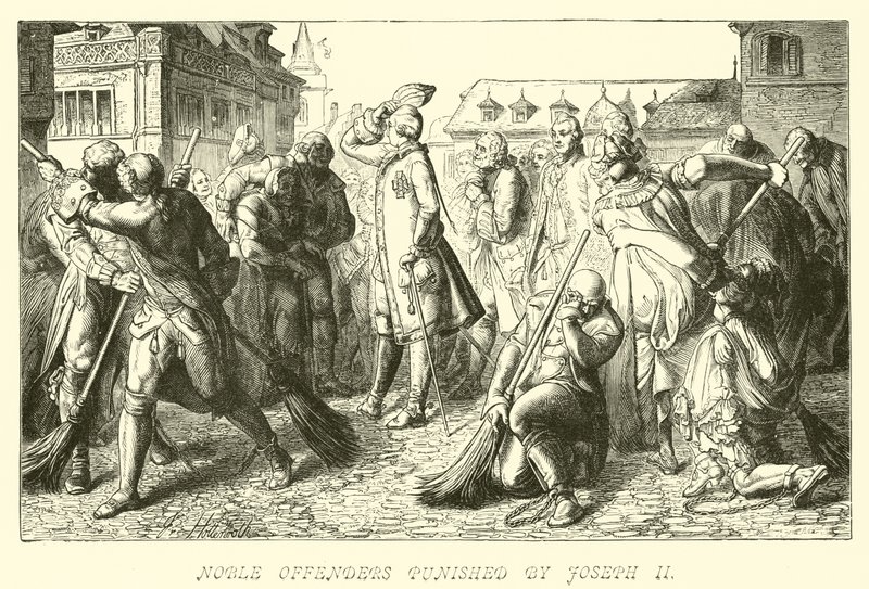 Adlige Straftäter von Joseph II. bestraft von German School