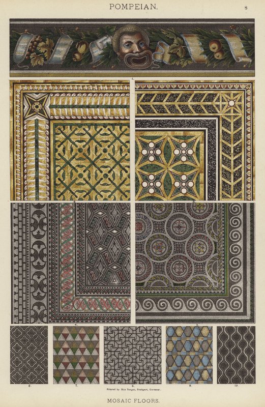 Pompejanisch, Mosaikböden von German School