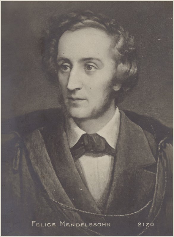 Porträt von Felix Mendelssohn von German School