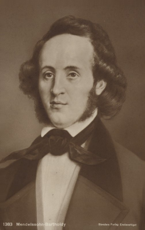 Porträt von Felix Mendelssohn von German School