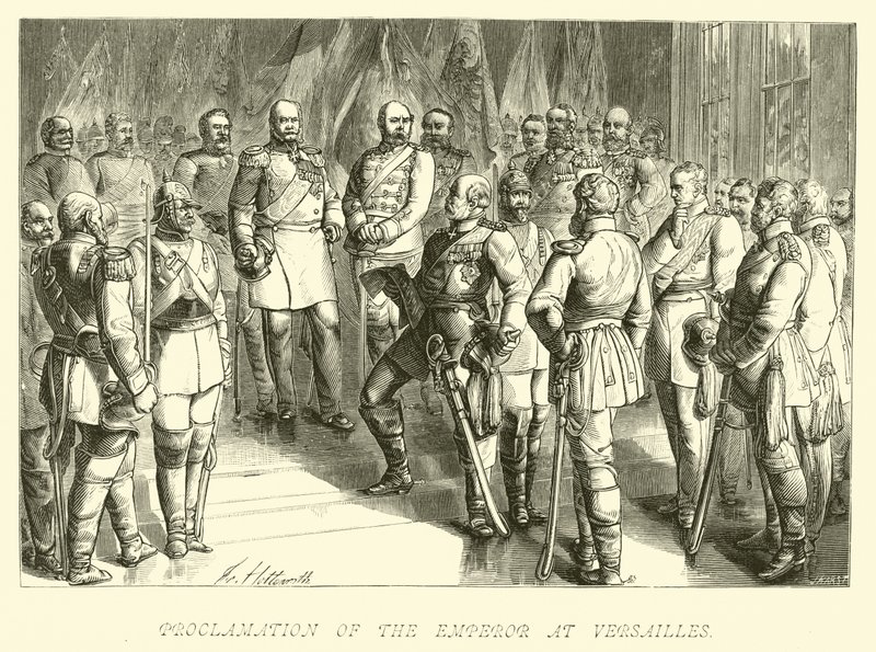 Proklamation des Kaisers in Versailles von German School