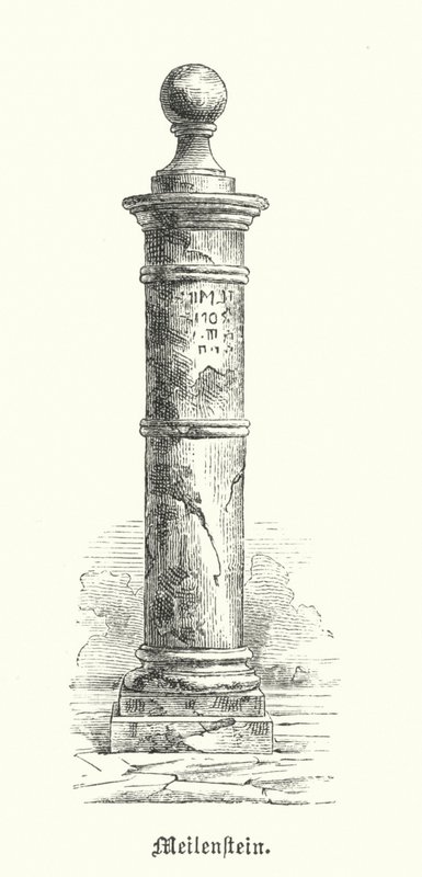 Römischer Meilenstein (Gravur) von German School