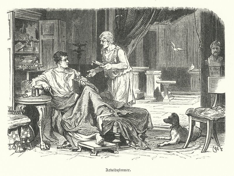 Studierzimmer in einem römischen Haus von German School
