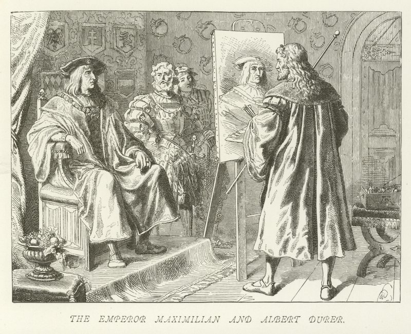 Der Kaiser Maximilian und Albrecht Dürer von German School