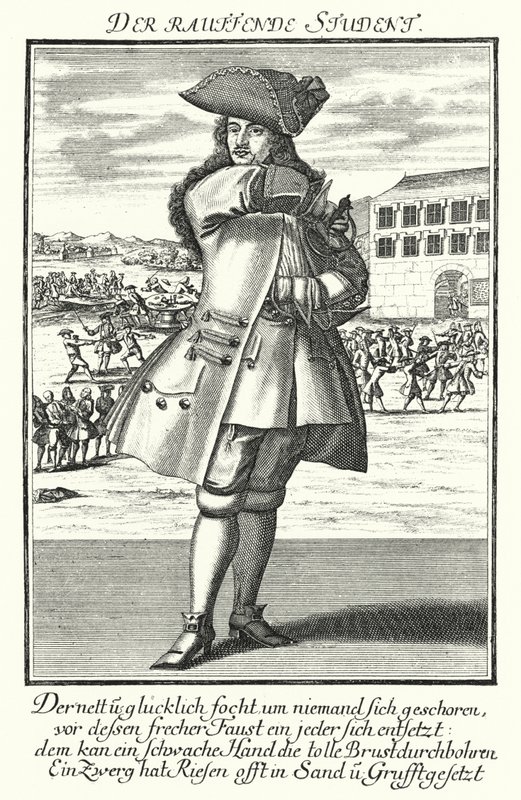 Der kämpfende Student (Stich) von German School