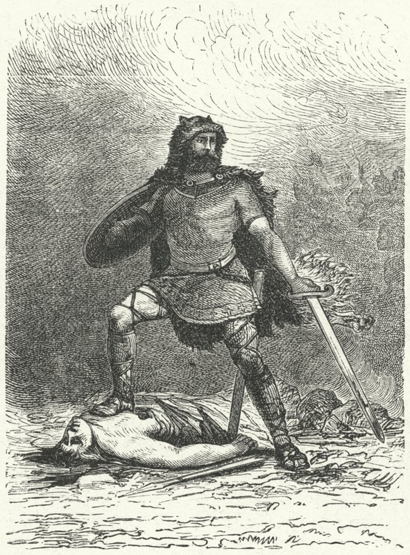 Der nordische Gott Tyr (Gravur) von German School