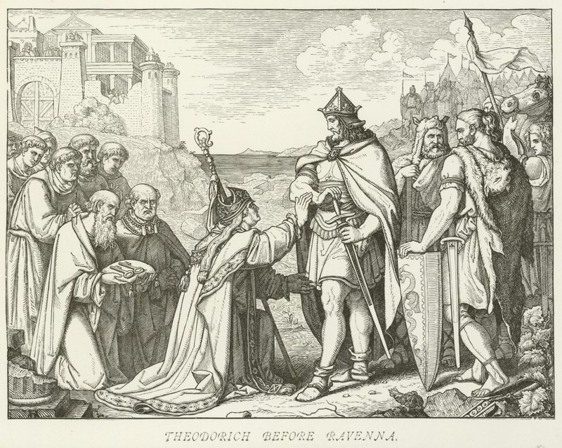 Theoderich vor Ravenna von German School
