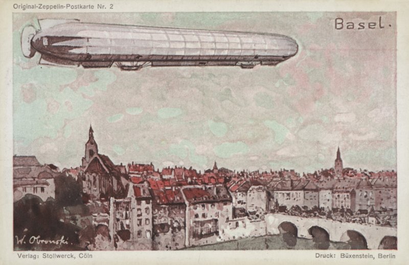 Zeppelin fliegt über Basel von German School