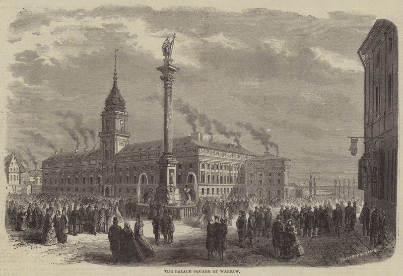 Der Schlossplatz in Warschau (Gravur) von Godefroy Durand