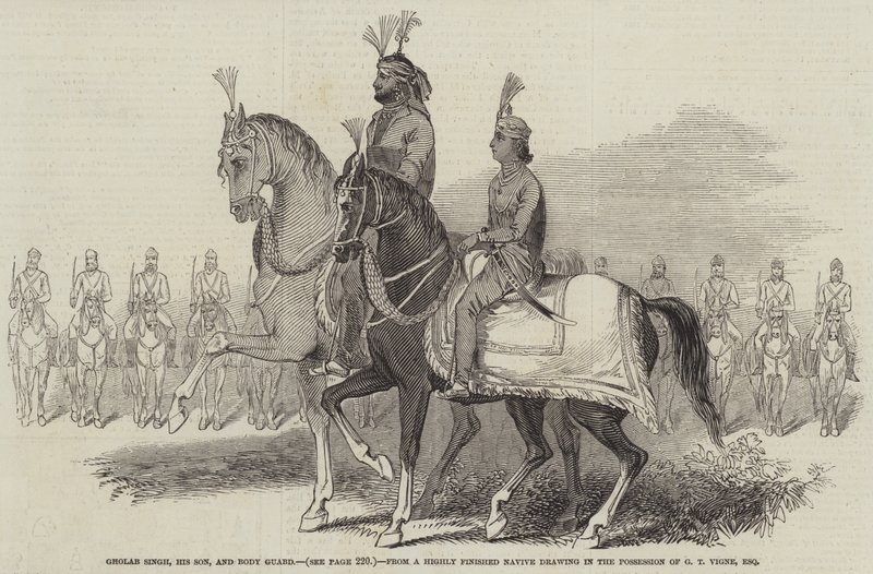 Gholab Singh, sein Sohn und Leibwächter von Godfrey Thomas Vigne