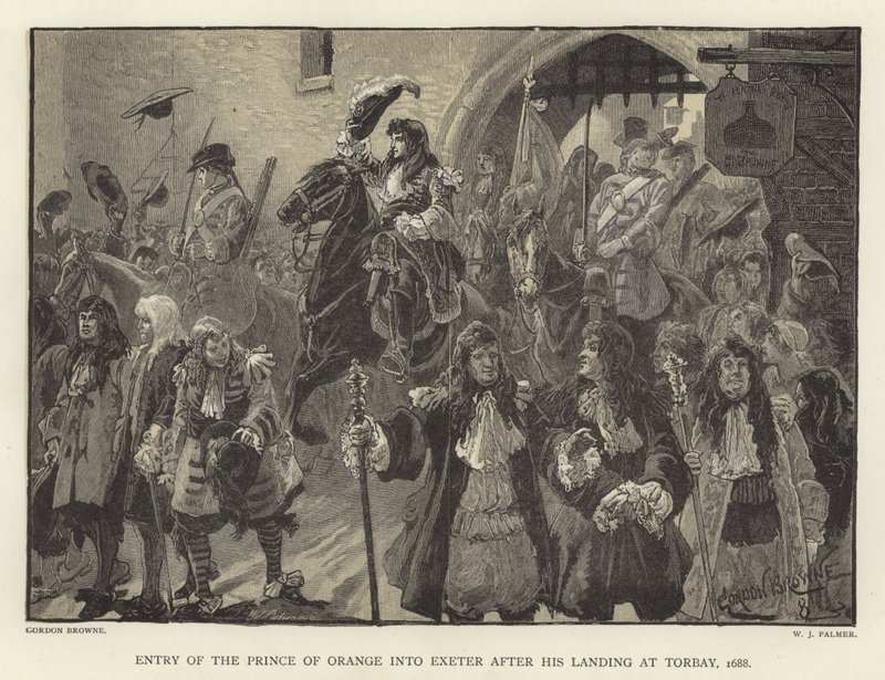 Einzug des Prinzen von Oranien in Exeter nach seiner Landung in Torbay, 1688 von Gordon Frederick Browne