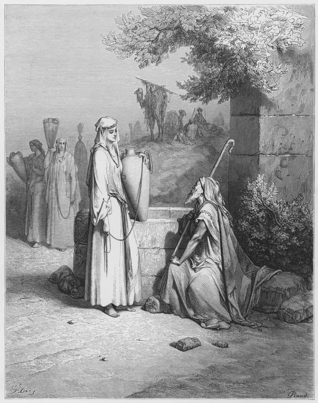Eliëser und Rebekka von Gustave Dore
