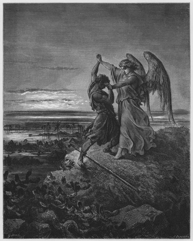 Jakob kämpft mit dem Engel von Gustave Dore